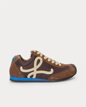 Ballet Runner 2.0 Nylon & Calfskin Brown / Yellow / Blue Low Top Sneakers