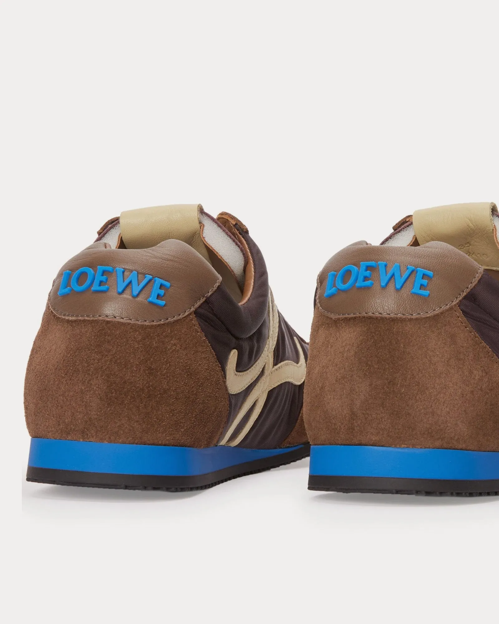 Ballet Runner 2.0 Nylon & Calfskin Brown / Yellow / Blue Low Top Sneakers