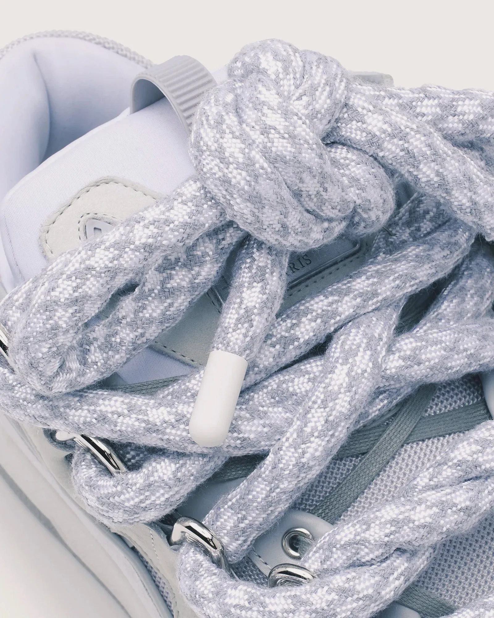 Curb Leather with Snake Laces White / Grey Low Top Sneakers