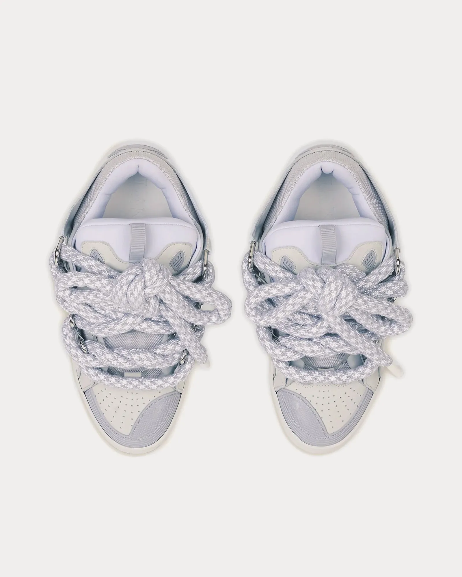 Curb Leather with Snake Laces White / Grey Low Top Sneakers