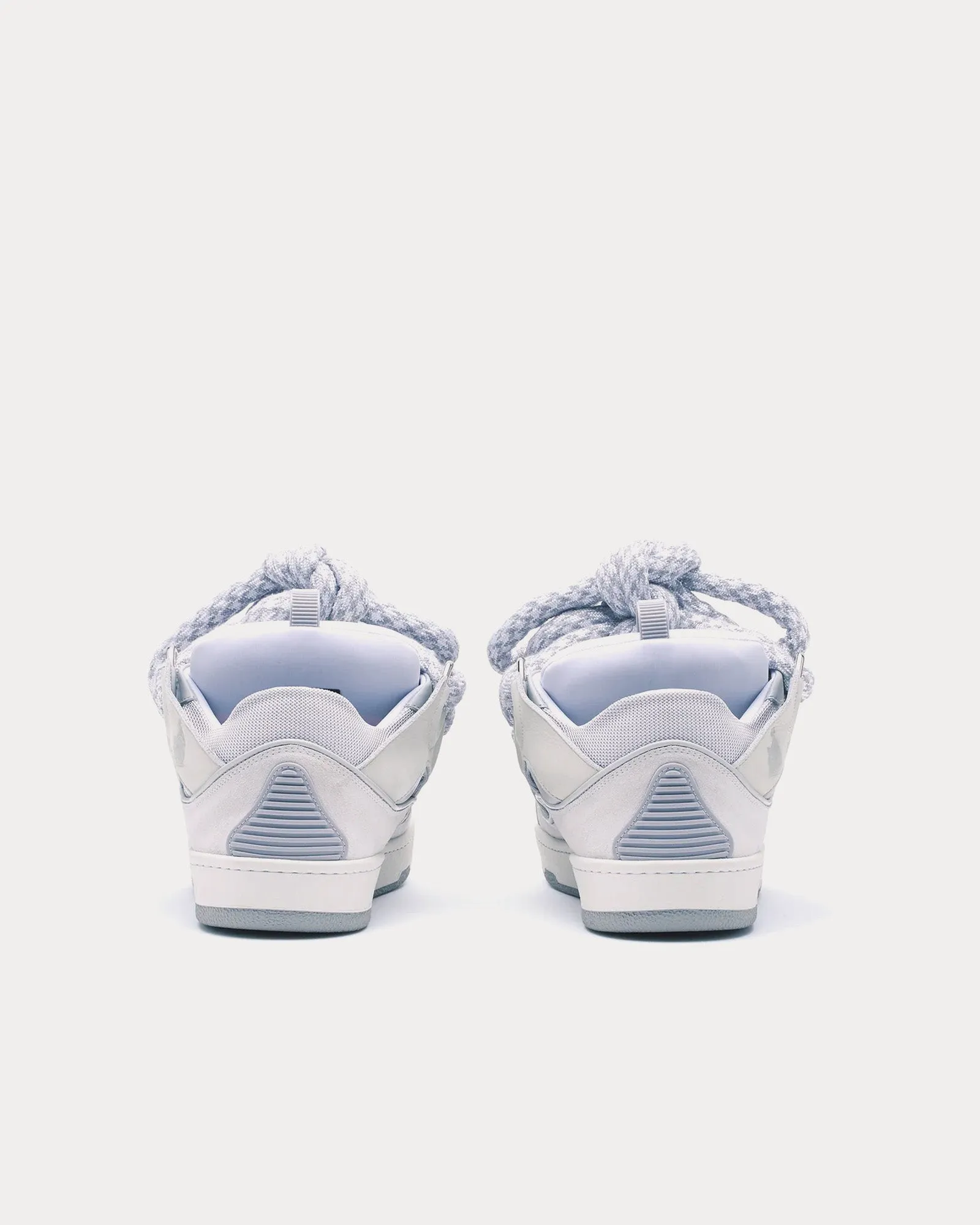 Curb Leather with Snake Laces White / Grey Low Top Sneakers