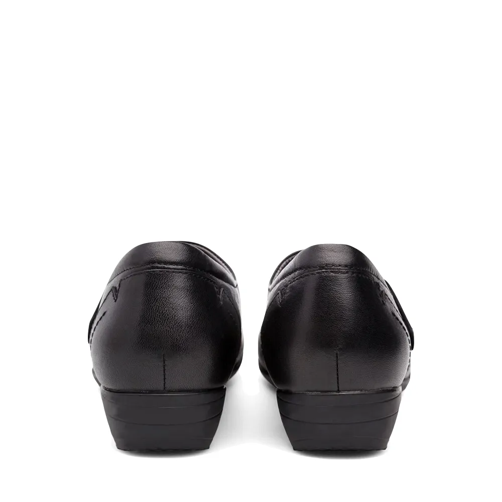 Dansko Women's Franny Leather Slip On Heeled Shoes (Black)