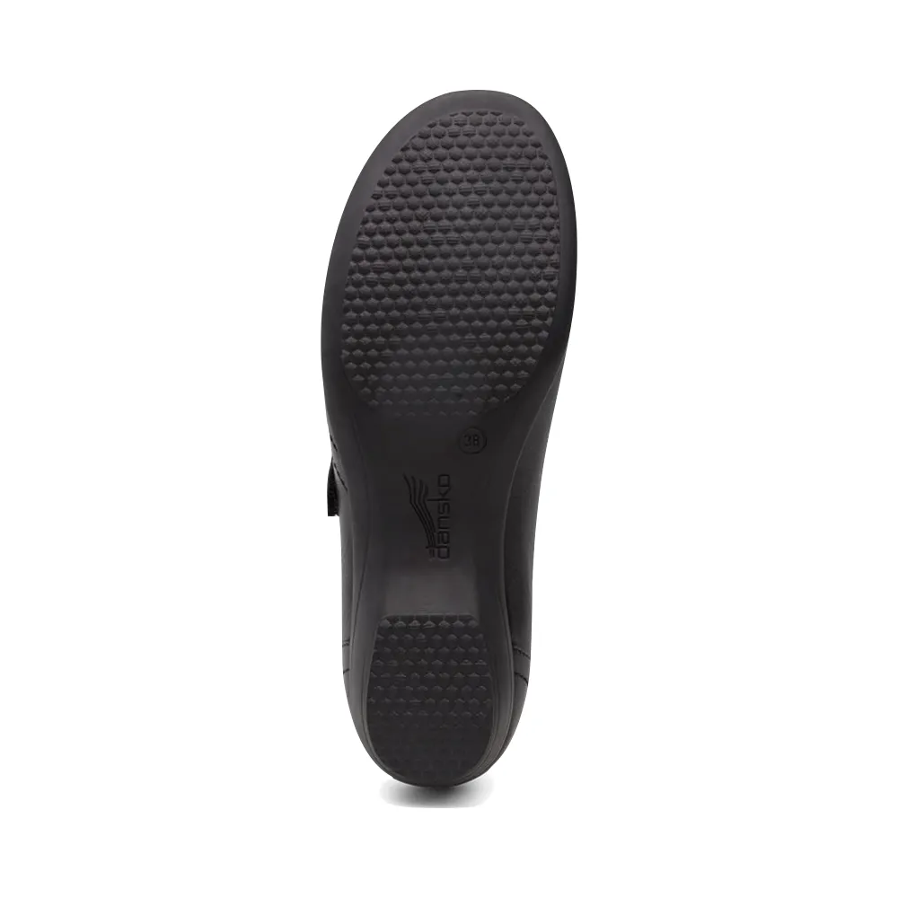 Dansko Women's Franny Leather Slip On Heeled Shoes (Black)