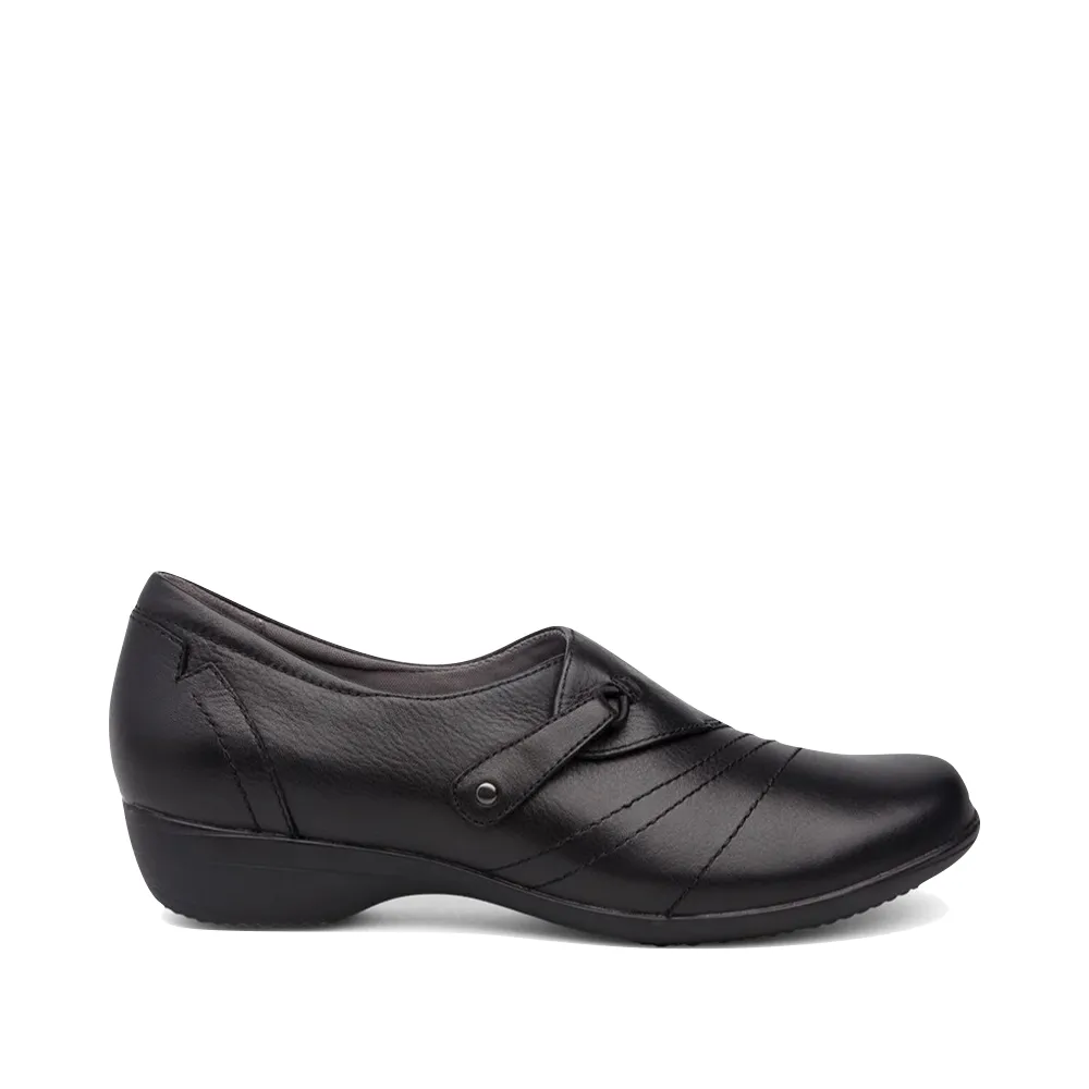 Dansko Women's Franny Leather Slip On Heeled Shoes (Black)