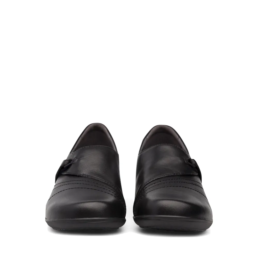 Dansko Women's Franny Leather Slip On Heeled Shoes (Black)