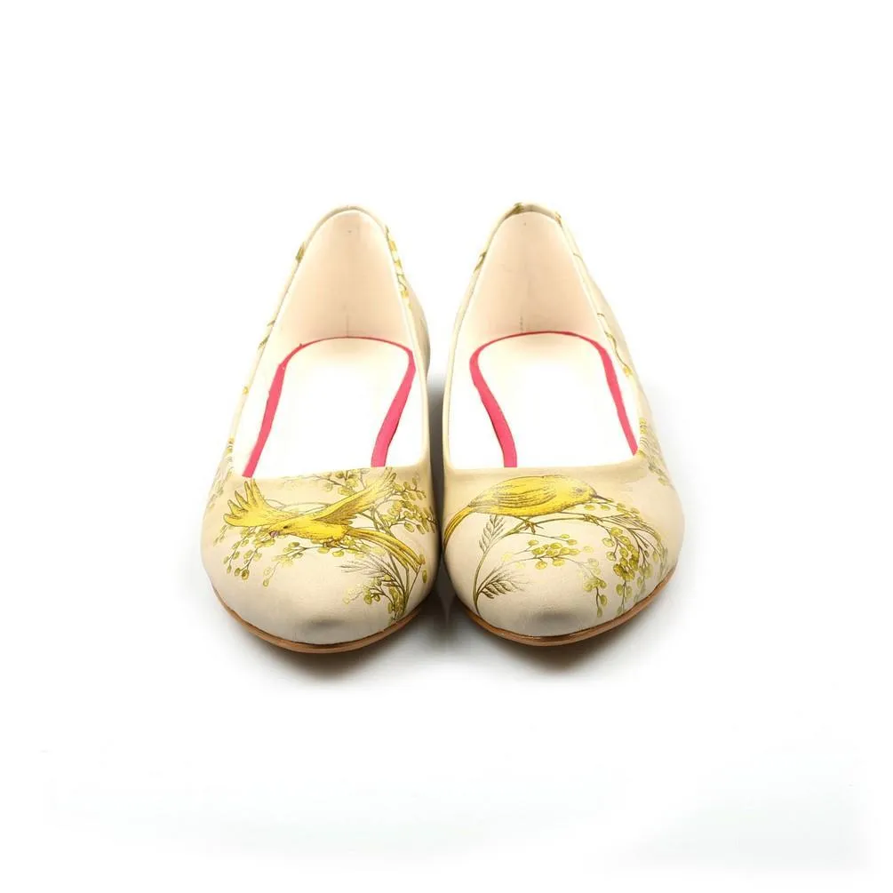 Golden Birds Ballerinas Shoes NVR201