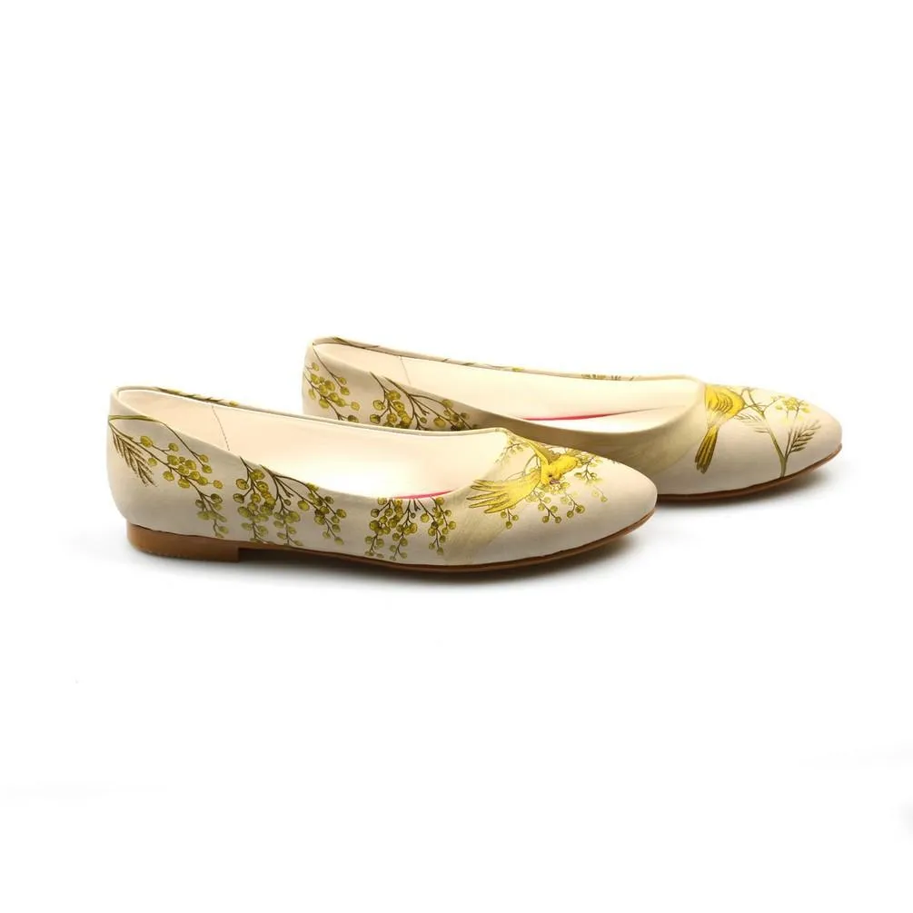 Golden Birds Ballerinas Shoes NVR201