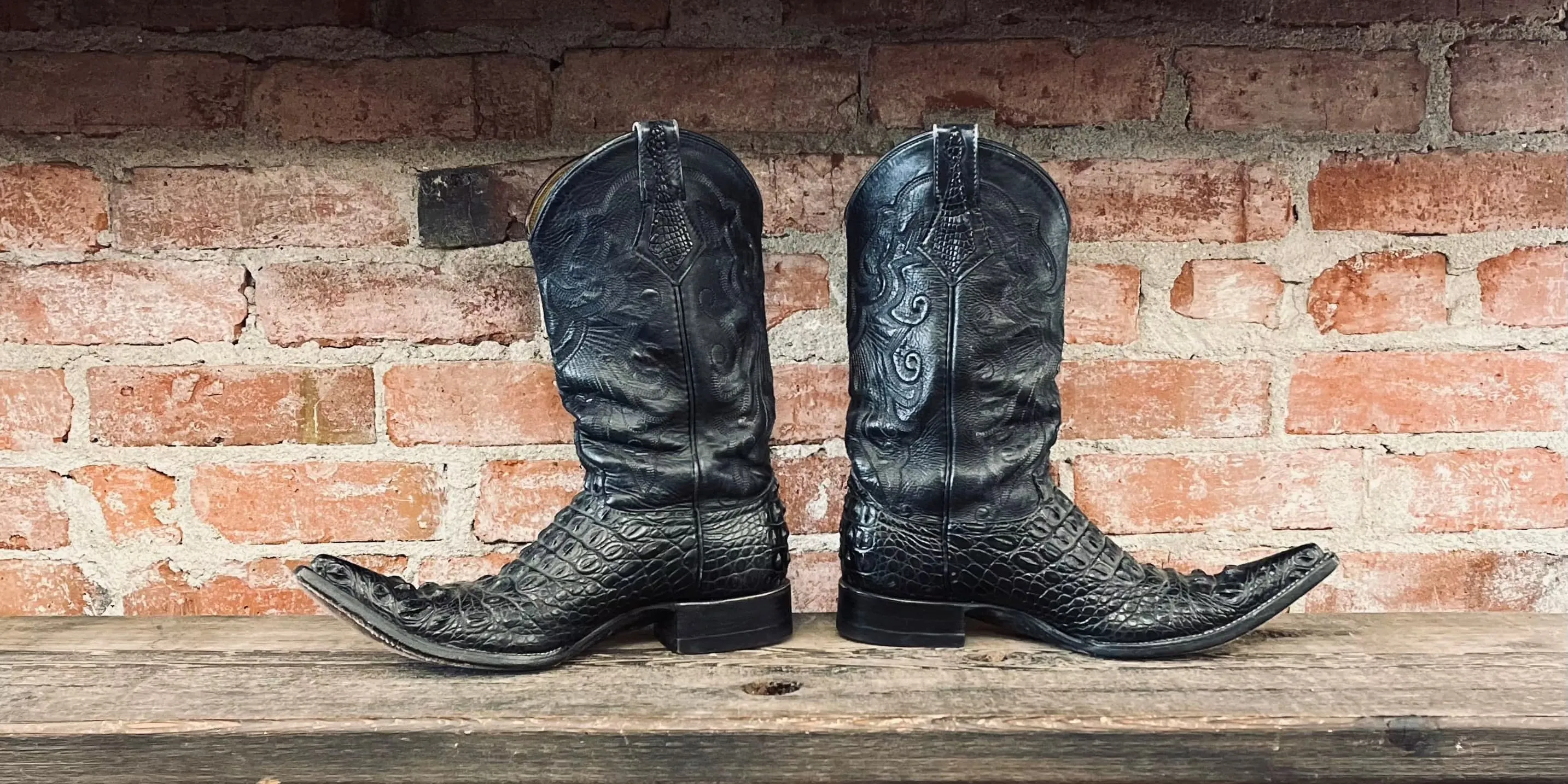 Head Cut Caiman Cowboy Boots Men's Size 10.5