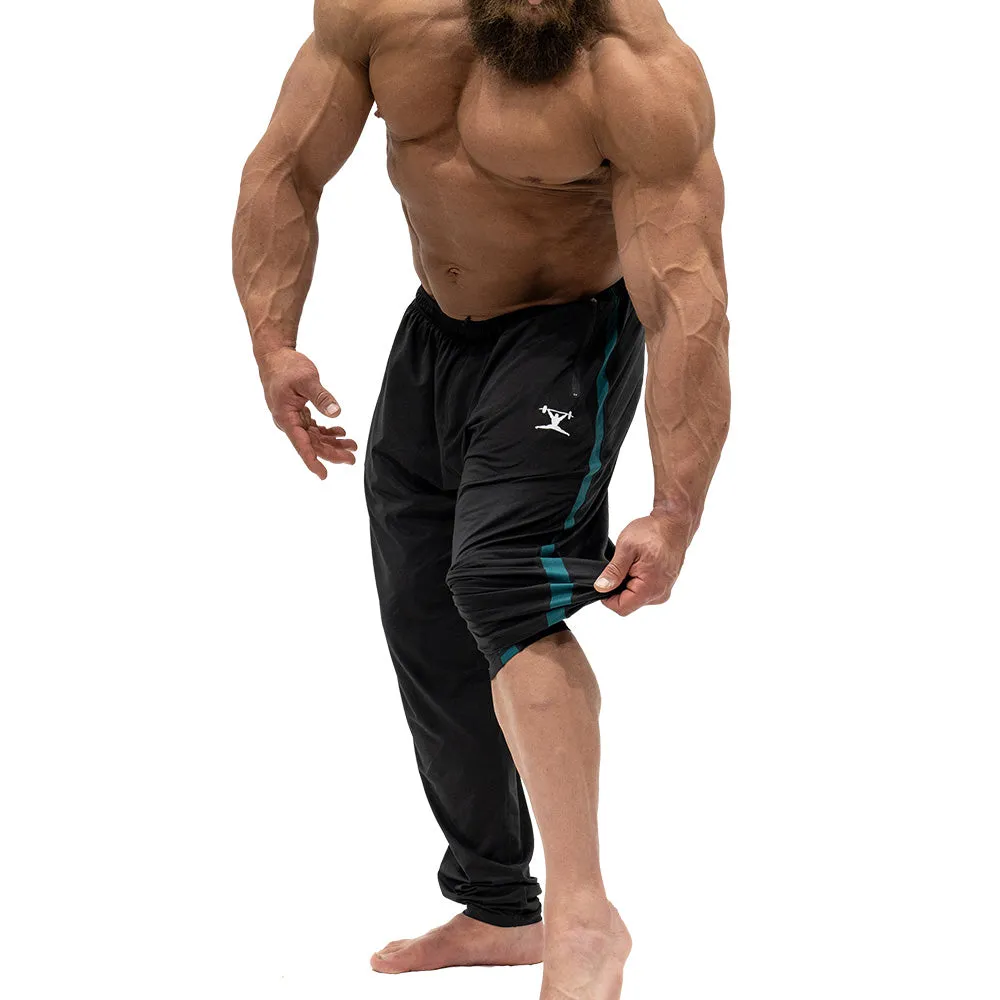 Jujimufu Stretchy Pants - Black w/ Teal