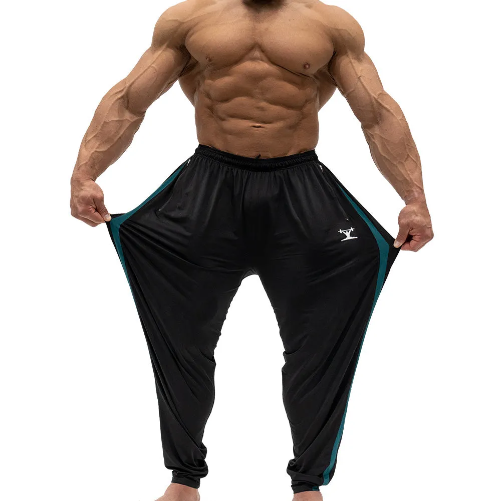 Jujimufu Stretchy Pants - Black w/ Teal