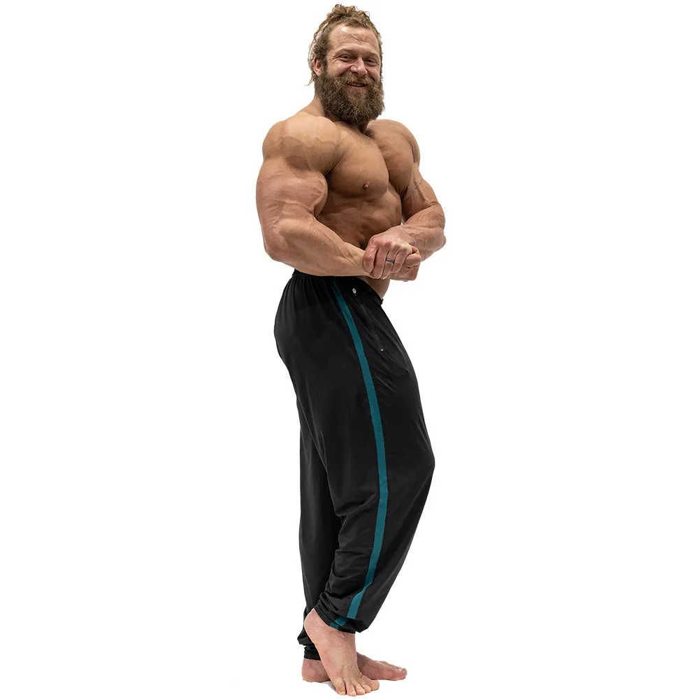 Jujimufu Stretchy Pants - Black w/ Teal