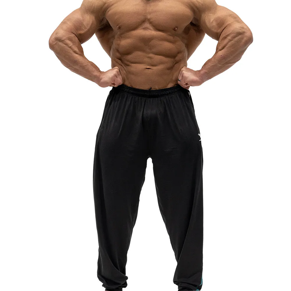 Jujimufu Stretchy Pants - Black w/ Teal