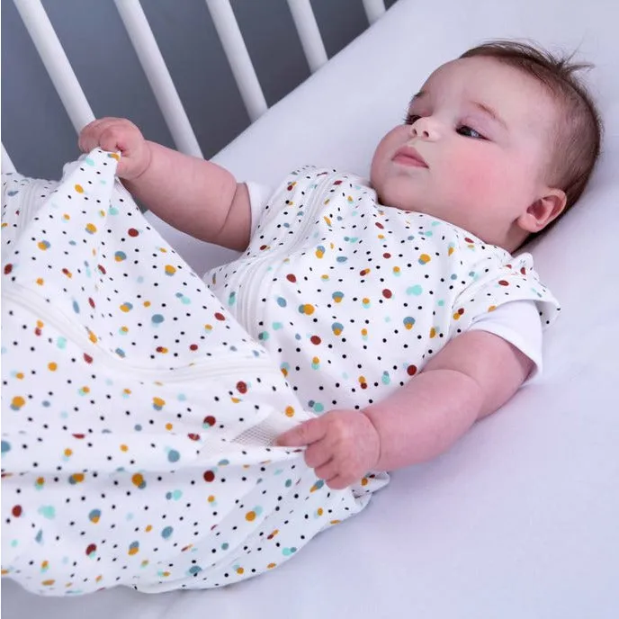 Purflo Swaddle to Sleep Baby Bag 0m-4m 0.5 TOG, SCANDI SPOT White Age-Newborn