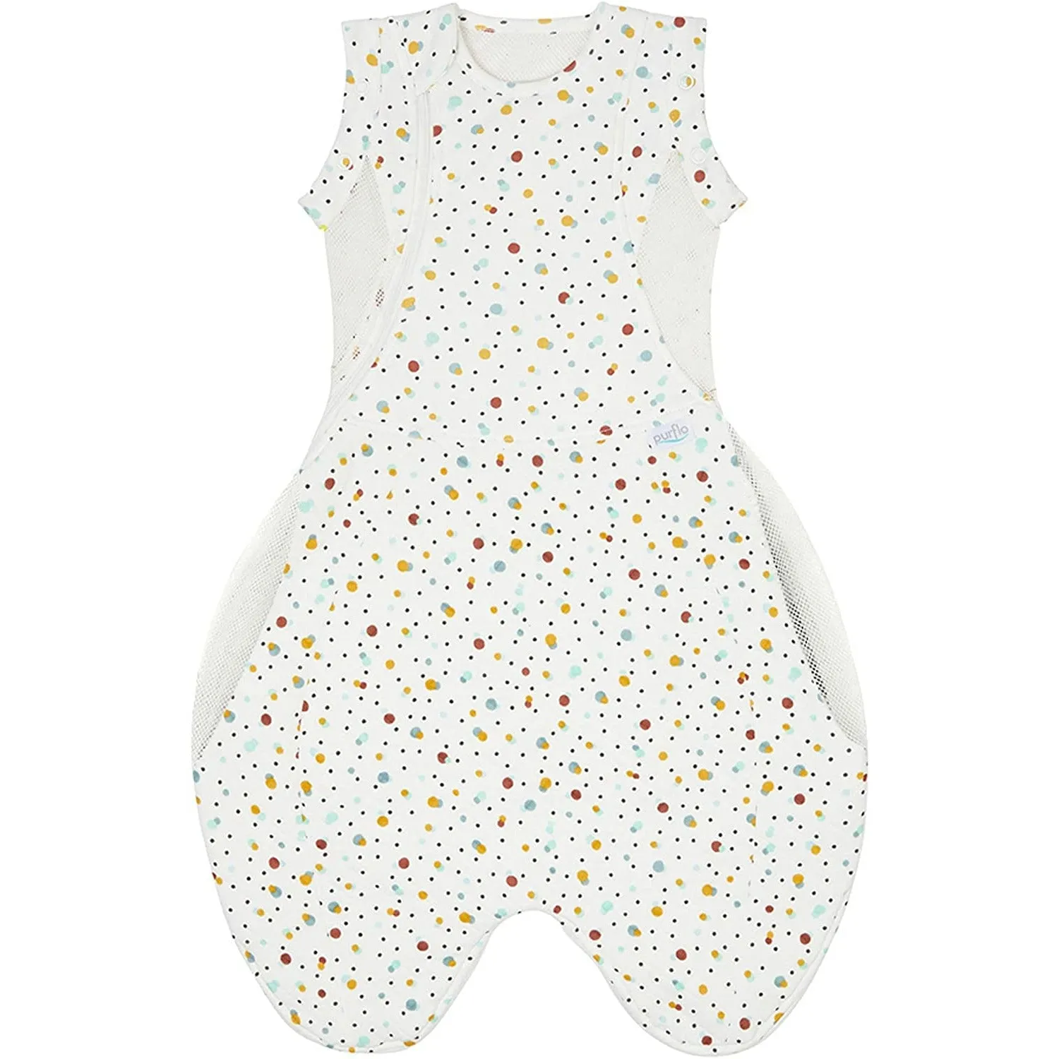 Purflo Swaddle to Sleep Baby Bag 0m-4m 0.5 TOG, SCANDI SPOT White Age-Newborn