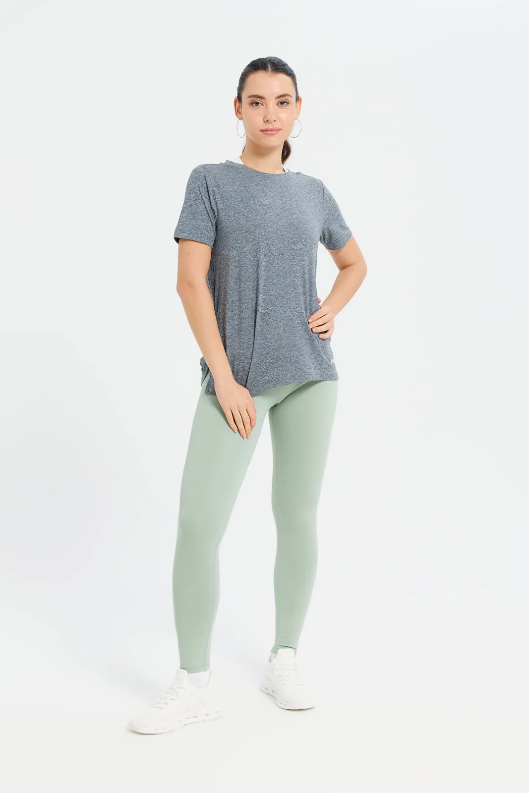 Women Grey Performance Active T-Shirt